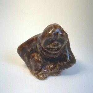 Wade Whimsies Orangutan Figurine Brown Glaze Miniature Wade England